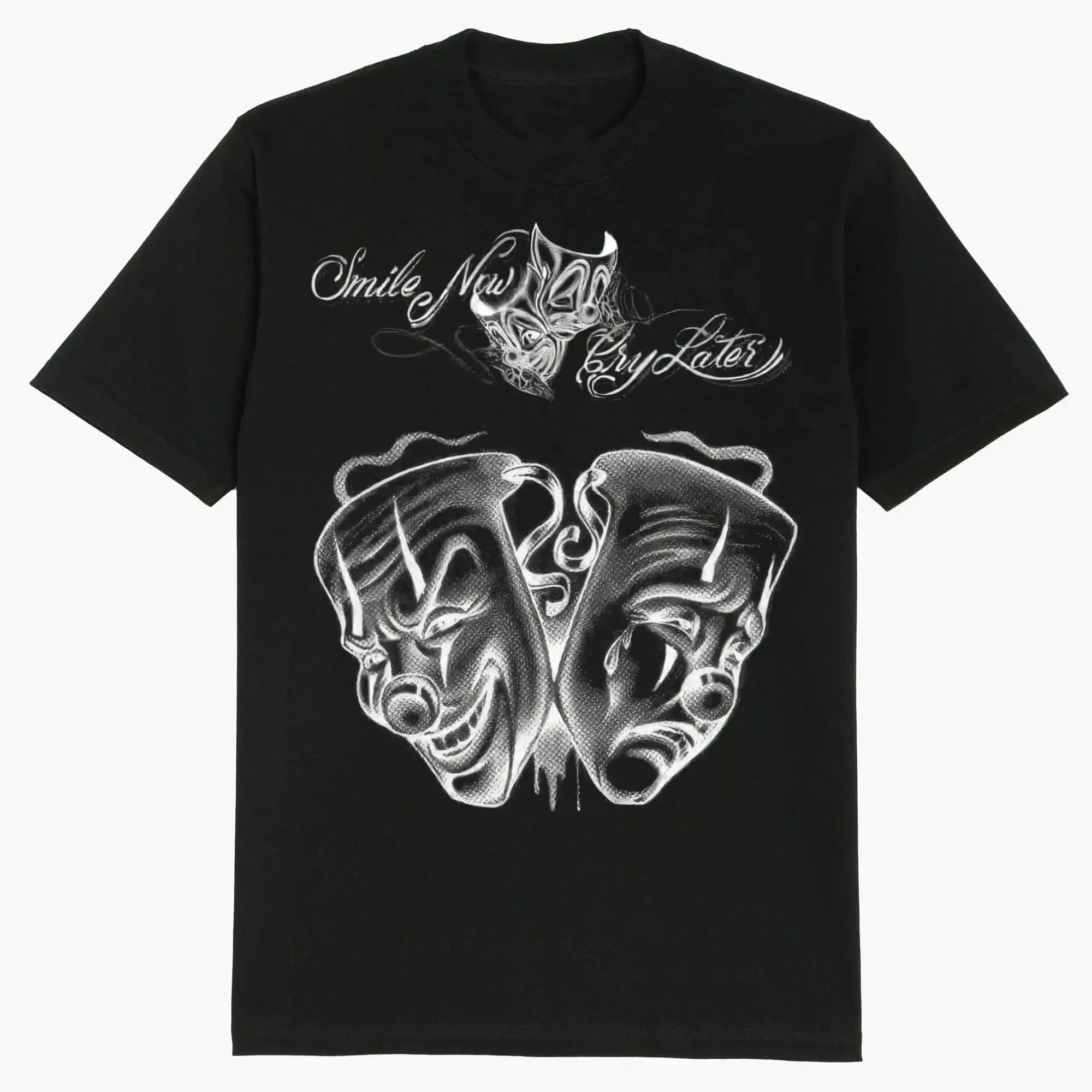Smile Now Cry Later 8, Chicanos Chol Design, Unisex Loose Cotton Graphic Sports T-Shirt - Short-Sleeved for Sports & Outdoor Activities
