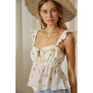 Floral Ruffle Tank Top