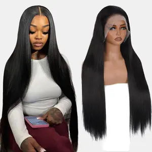 LRV Hair 210% Density 13x6 Lace Frontal Straight Hair Wig Small Knots Brazilian Virgin Hair 100% Human Hair Lace Front Wig 20-32 Inch Hair