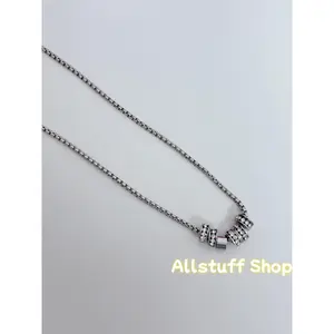 2026 new titanium steel necklace, neutral cold wind flash diamond ring pendant titanium steel necklace women's light luxury versatile collarbone chain men's tide