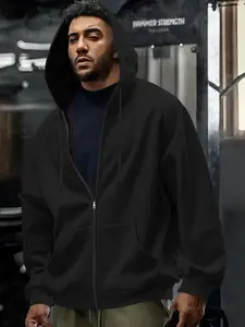 Men's spring and autumn lightweight regular-fit long-sleeve personalized pocket zipper hoodie fashion casual sports outdoor men's thin jacket shirt coat, suitable for leisure, sports, running, fitness, and outdoor activities.