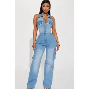 Madelaine Denim Jumpsuit - Denim 0