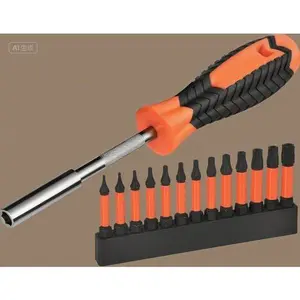 13-Piece Security Torx Screwdriver Bit Set with Magnetic Holder, Tamper Resistant Torx Bits T4 to T40, Long 2-Inch Bits for Precision Work, Durable Steel Construction, Compatible with Power Drills