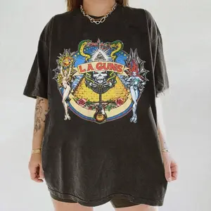 Retro LA Guns Graphic Shirt – Heavy Metal Fashion Trend 2025 th311012