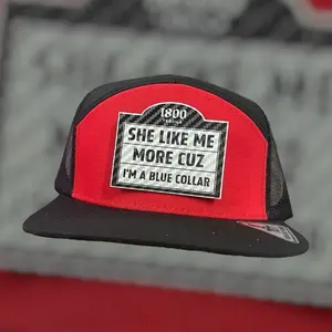 She Like Me More Blue Collar Hats - Trucker Hat