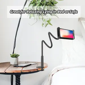 【FaddishDeal】Gooseneck phone stand flexible and adjustable home and office supplies, suitable for mobile phones and ipads Electronics Accessories goose neck holder.