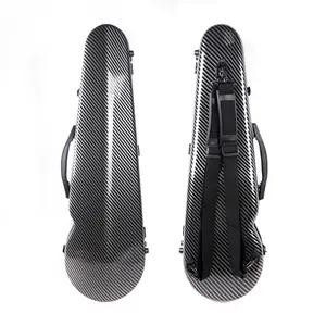 4/4 Violin Case Carbon Fiber Material Soft Thick Padding Hygrometer Light Case