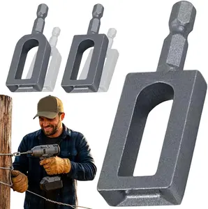 2PCS Steel Wire Twisting Tool for Drill, Wire Nut Twister with 1/4" Hex Shank, Multifunctional Alloy Steel Heavy Duty Wire Twister/Knotter for Fencing, Rebar Tying, And Construction