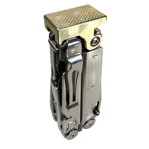 Leather,Man,Surge,Multitool,BRASS Hammer Head Mod, Modification, CNC Made, Locking,Camping,Hiking, Locks Closed Open, EDC Upgrade, Made in the USA