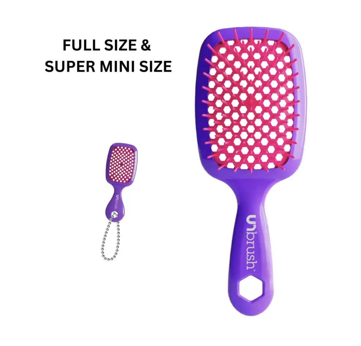 UNbrush Original Detangling Brush and Super Mini Detangling Brush Set (2 Brushes)