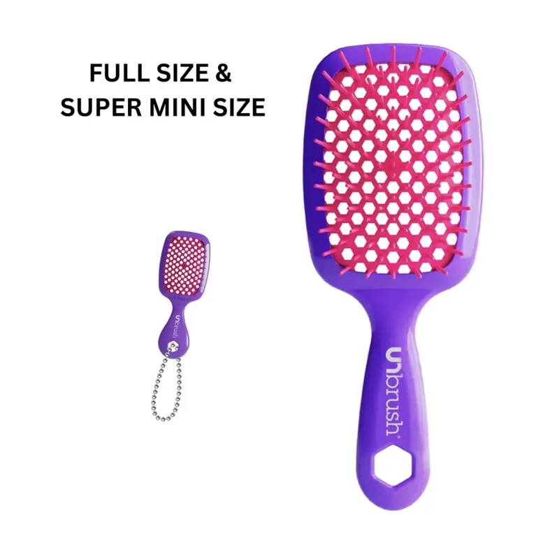 UNbrush Original Detangling Brush and Super Mini Detangling Brush Set (2 Brushes)
