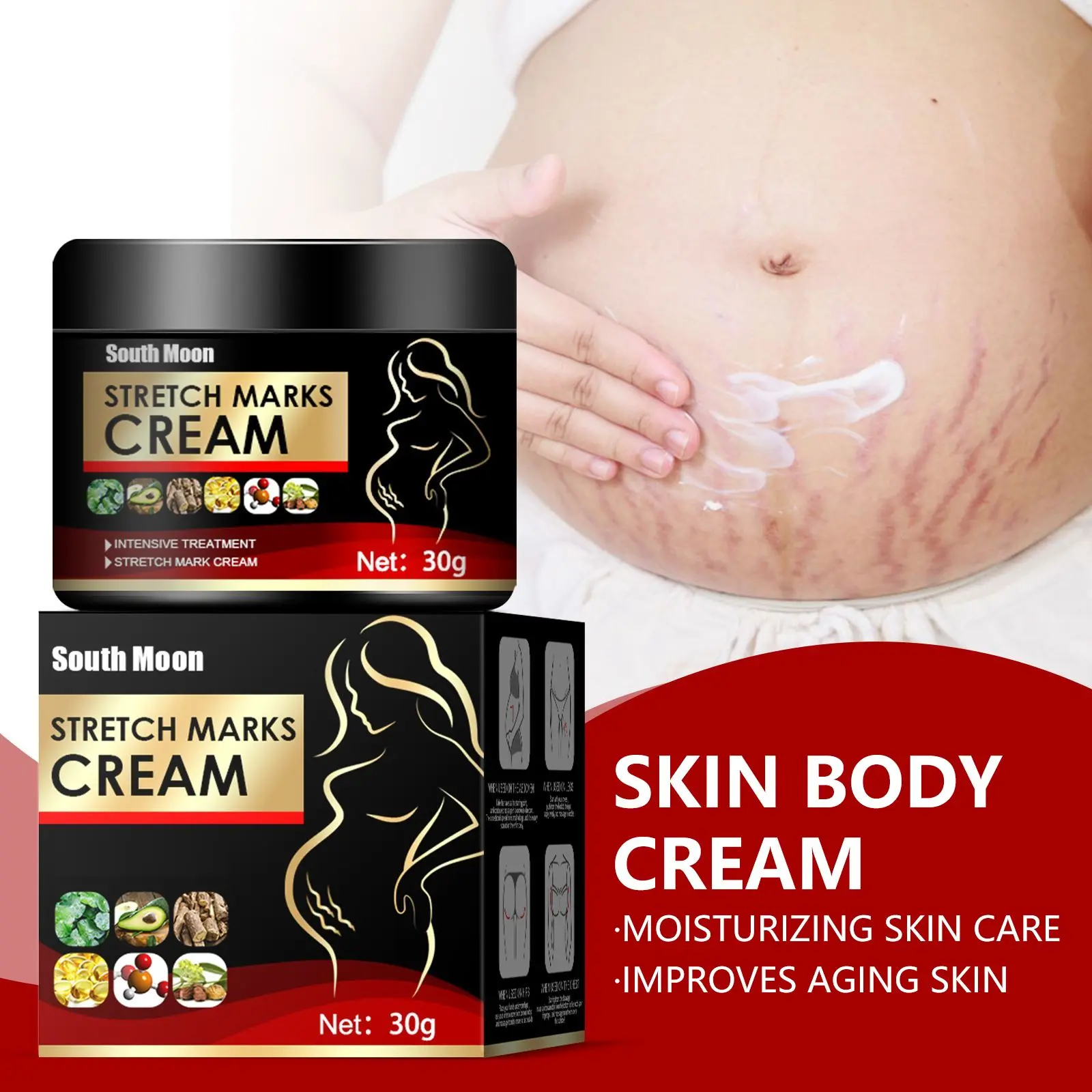 South Moon Skincare Cream for Women – Postpartum Stretch Marks, Moisturizing Body Care Cream for Daily Use