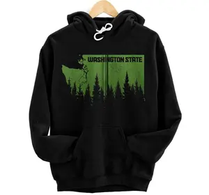 Washington Hiking State Map Nature PNW Hiker Vintage  Hoodie, Sweatshirt, T-Shirt