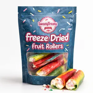 Freeze dried fruit rollups freeze dried candy freeze dried sample pack freeze 4 roll  dried variety Snack Natural fun viral freeze  dried freeze dried candy Sour Strawberries Edible Dietary Gummies