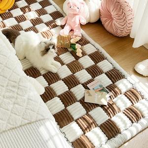 plaid pattern cute pet mat, non-slip & soft & comfortable dog sofa mat, pet blanket supplies for indoor use, pet bed, cute dog mat