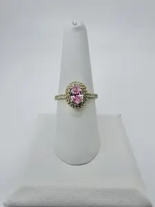Vivandi Pink Oval Halo Ring