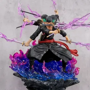 One Piece Zor'o Nine-Blade Sword Figure, Three-Head Six-Arm Asura Collectible Display, Perfect Gift for Boys, Anime Fan Favorite