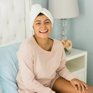 T-shirt Hair Towel, Curly Hair Plopping Towel, Handmade Cotton Blend Lightweight Gift Traditional, Ivory