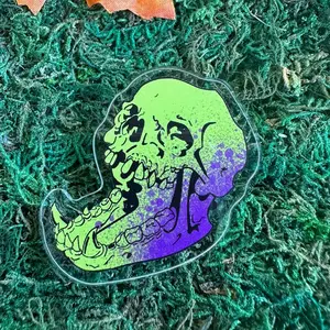 Long Jaw Skull Acrylic Pins