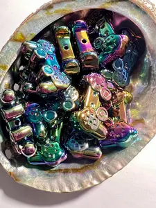 SB2-20 (2PCS) 38mm UVAB BLACK Video Game Controller/Gamer Girl/Boy Acrylic Beads For DIY