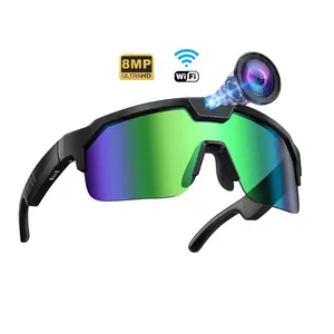 Smart Sports Glasses with 8MP Camera Anti-Shake,1200P Video Recording/ HD Photo Capture, ABS+PC Frame, BT Call Music Control AI Translation Image Recognition Sunglasses for Sports Travel Hiking Cycling.