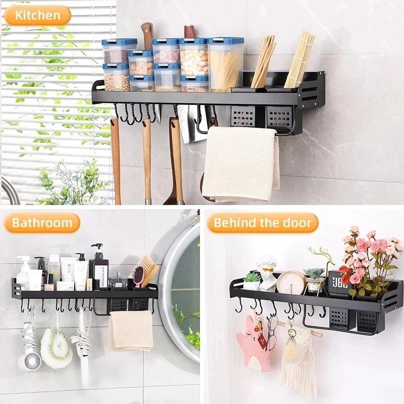 Kitchen Organizer Shelf Wall-Mounted Spice Storage Rack Kitchen Knife Holder Wall Seasoning Chopstick Spoon Shovel Storage Does not apply