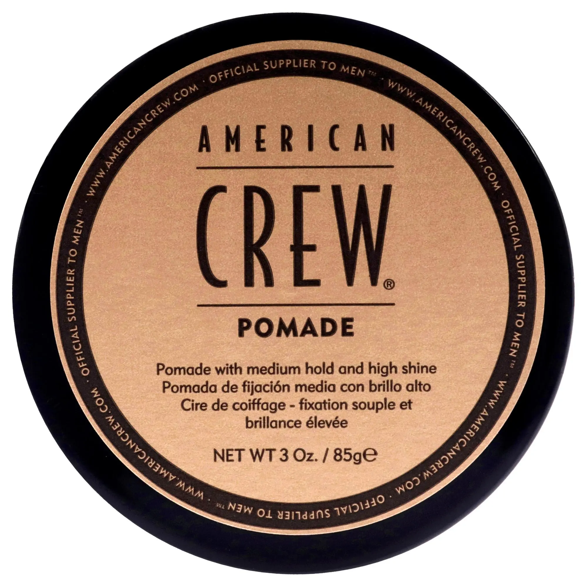 American Crew Male Hair Styling Pomade - 3oz Haircare Product, Glossy Finish, Medium Hold, Single Jar (Beauty & Personal Care)