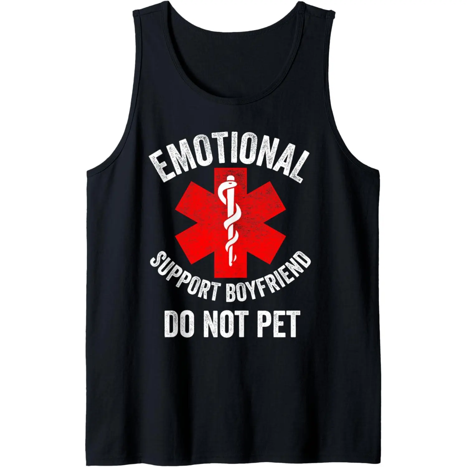 Women's Funny "Do Not Pet Emotional Support Boyfriend" Round Neck Sleeveless Sports Tank Top - Lightweight, Soft, Breathable Classic Fabric for Day Sports & Outdoor Activities, Sporty Sports Tops
