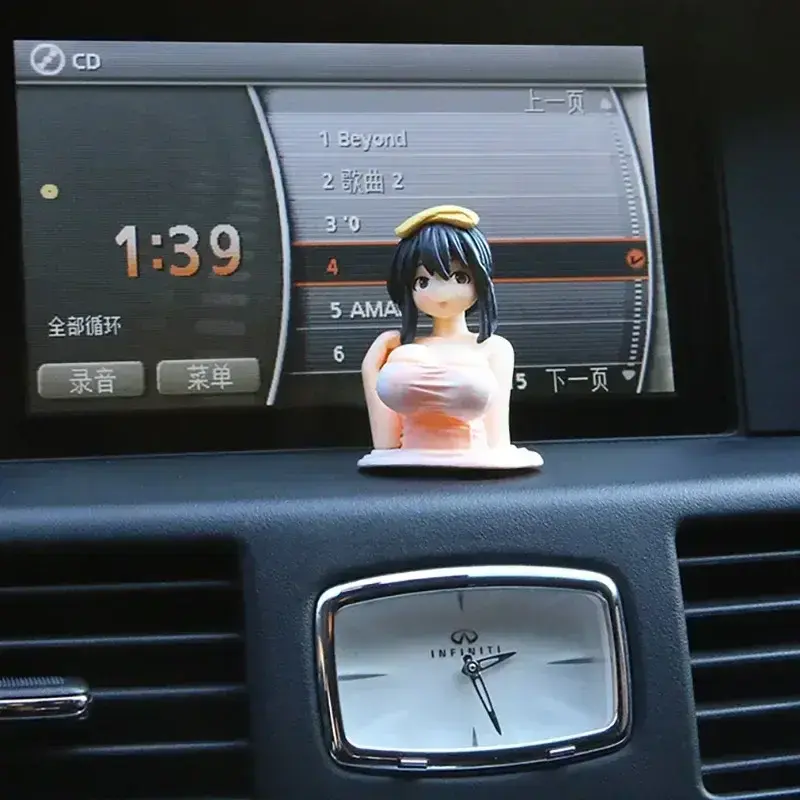 2026 New 1/2pc Shaking Chest Girls Car Dashboard Decorations Sexy Cute Dolls Plump Shape Car Interior Accessories Motorcycle Bike Decor