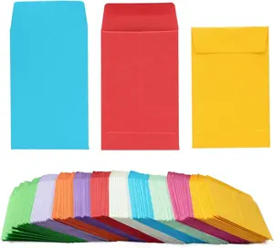 100 Pieces Colorful Small Coin Envelopes Self-Adhesive Seed Envelopes Mini Parts Small Items Storage Packets Envelopes for Garden