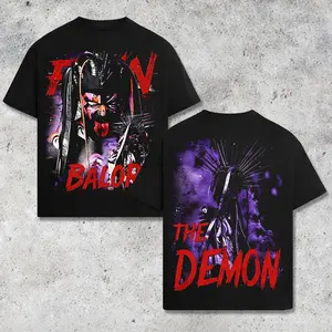 [WWE] Finn Balor The Demon Wrestling Graphic T-Shirt, WWE Demon King Inspired Streetwear Tee, Dark Horror Aesthetic Shirt, Vintage Style Black Top, Oversized Cotton Unisex Casual Outfit, Modern Era Fan Apparel Gift