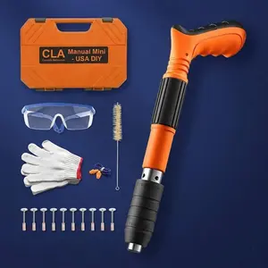 Clavadora Manual Mini - Pistola de Concreto Ajustable de 5 Velocidades para Paredes de Ladrillo/Concreto | Herramienta Compacta y Ligera para Carpintería y Decoración DIY | Regalo Ideal para el 4 de Julio