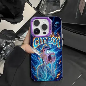 CITY BOY Pattern Shockproof Phone Case for iPhone 7 8 X XR 11 12 13 14 15 16 17 Pro Max Plus Air Protecitved Cover Affordable Simple Shell Soft Silicone