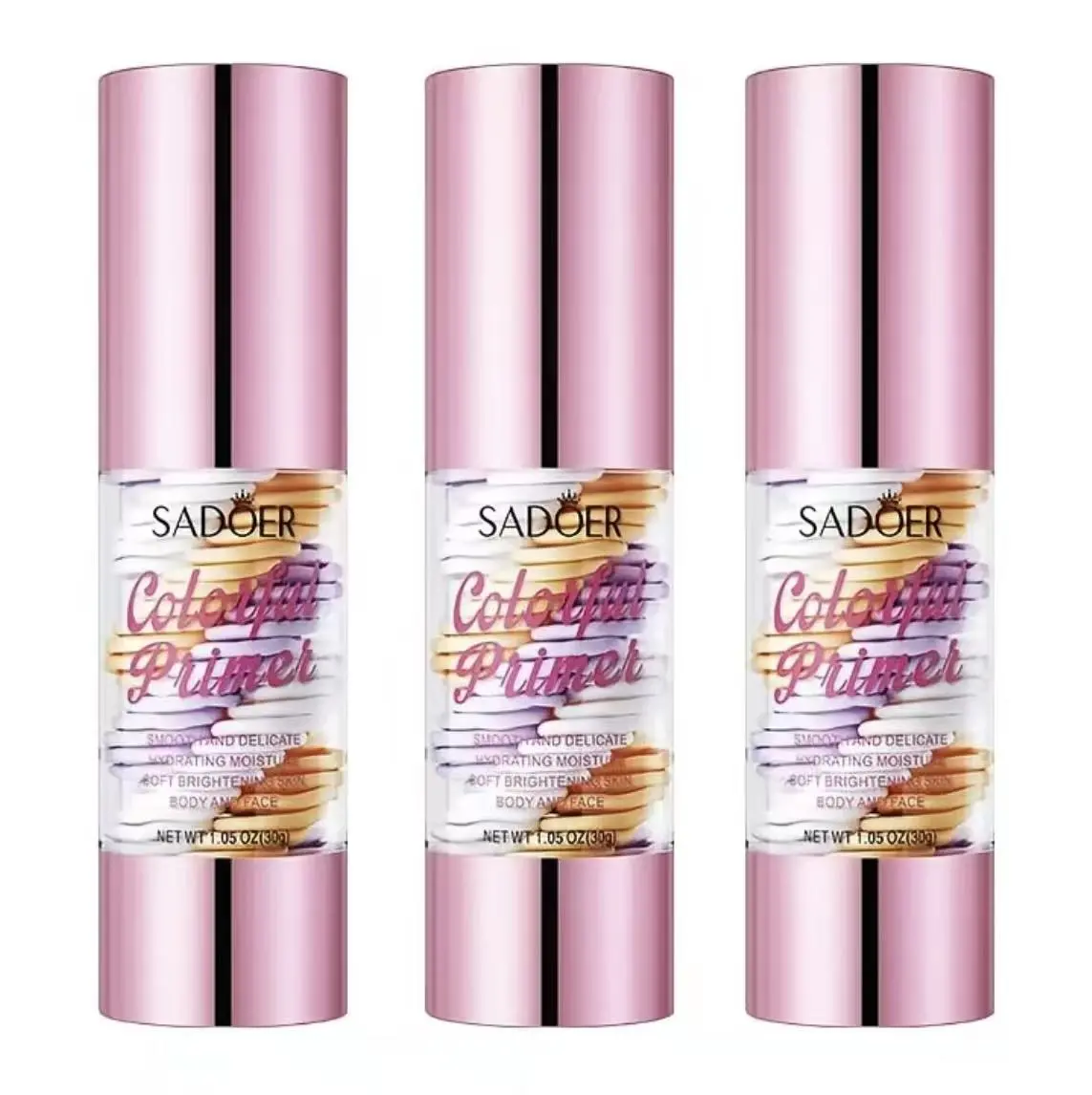 3 In 1 Face Primer, Transparent makeup base, hydrating and smoothing, evens skin tone, blurring effect, sheer natural finish