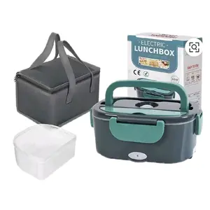 Stainless Steel Double Layer Food Heater Car & Home Use Electric Lunch Box with Handbag Portable Kitchenware Bpa Free Plastic Tableware