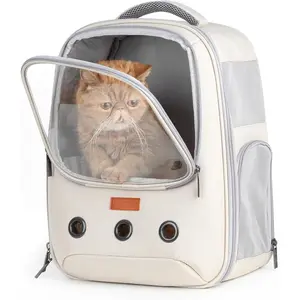 Pet Carrier Backpack, Bubble Backpack Carrier, Cats and Puppies,Airline-Approved, Designed for Travel, Hiking, Walking & Outdoor Use (Beige)