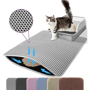 Double-Layer Eva Cat Litter Mat, High Efficiency Filter Control, Waterproof Non-Slip Pet Bed Pad, Universal Size for Cats and Kittens