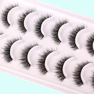 Natural False Eyelashes, 10 Pairs DIY Eyelashes for Lash Extensions, Natural Curling Strip Lashes, Soft and Curl Fake Lashes for Women, Eye Makeup Products, Valentine's Day Gift