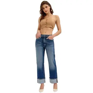 Cello Jeans - Super High Rise Dad Jeans with Cuff (28" Inseam) - AM19799