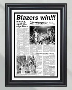 1977 Portland Trailblazers NBA Champion Poster No Frame Newspaper Print - 'Blazers win!'