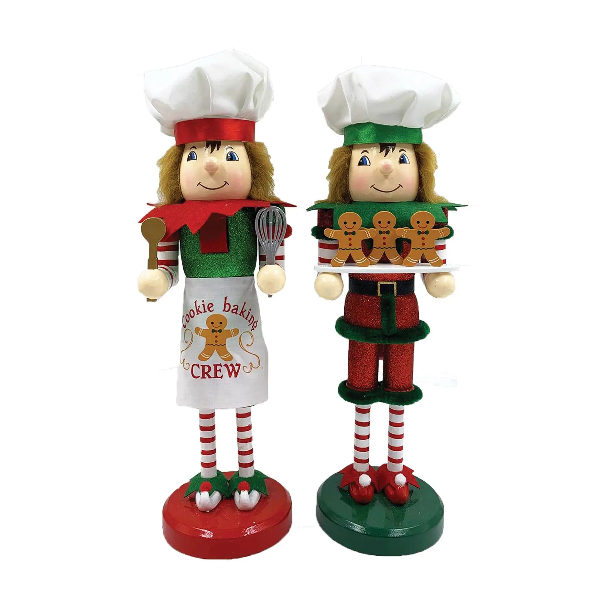 Santa's Workshop 14"H Cookie Crew Elves Nutcrackers, Set of 2