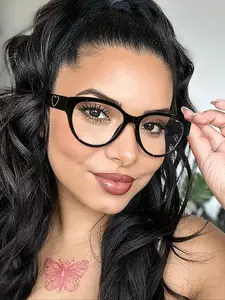Women's Non-Prescription Eyeglasses, Oval Heart Frame Design, Casual Versatile Style, Perfect for Daily Wear, TV, Movies, Travel