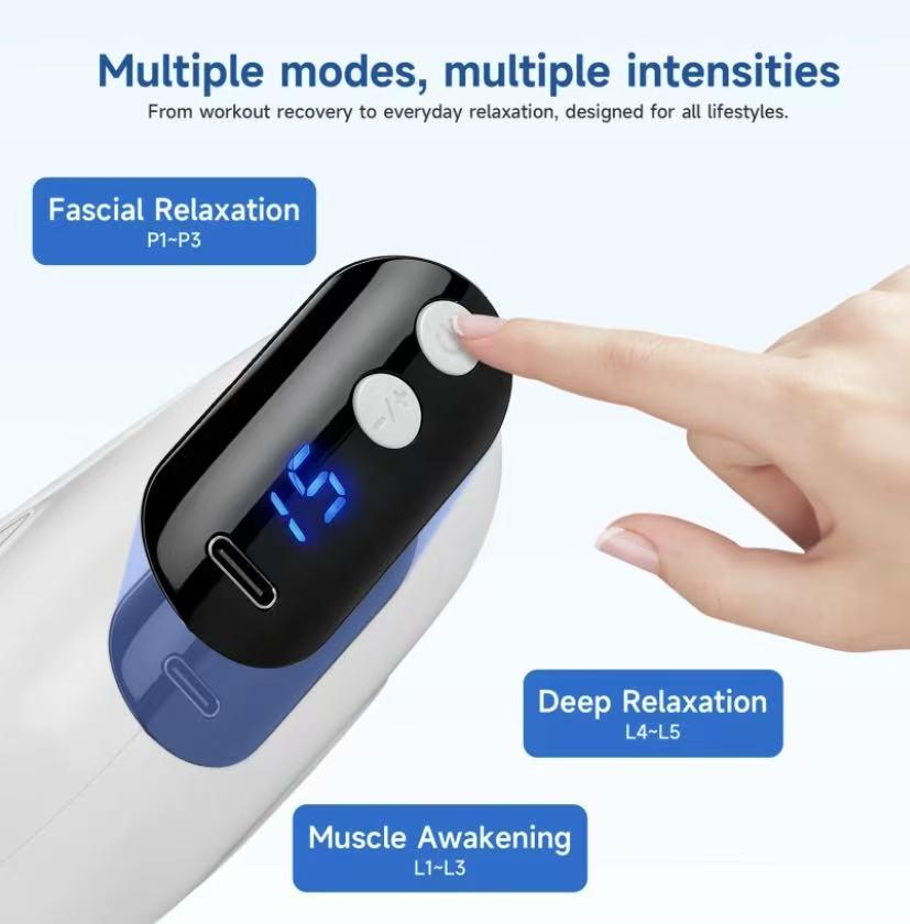 Wireless Full-Body Massage Ring – 8 Speed Settings for Neck and Shoulder Muscle Relaxation, Portable Deep-Tissue Percussion Massager, Suitable for Relaxing the Body and Mind, Ideal as a Fitness-Themed Christmas Gift for Men and Women