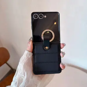 Water ripple bracelet buckle for leather zflip7 Samsung zflip6 mobile phone case zflip5 folding screen new small fragrant wind zflip4/3 protective case ring holder Galaxyz high-end women w23 limited f7110