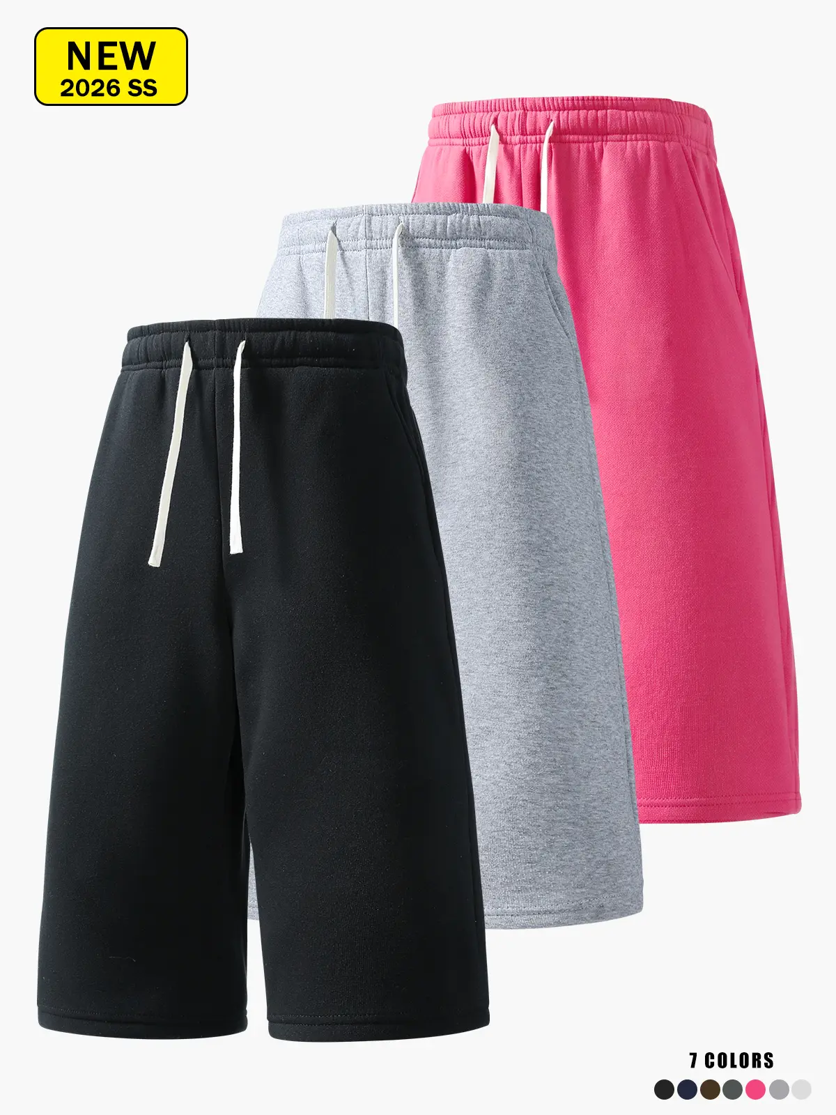 Men’s summer casual athletic shorts, three-quarter length, loose straight fit, comfortable breathable fabric, suitable for running, fitness, training, and other outdoor sports.