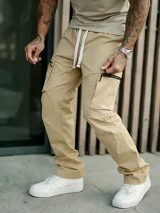 Men's Fashion Work Pants, Spring Summer Long Straight Leg Casual Trousers, Multi-Pocket Loose Fit, Versatile Stylish Men's Clothing