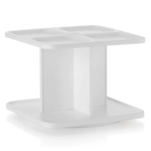 Tupperware Spice Carousel Two-Tier Organizer for Kitchen Storage 360° Rotating Base Anti-Slip Recesses Holds 16 Spice Shakers Durable PS PE Material