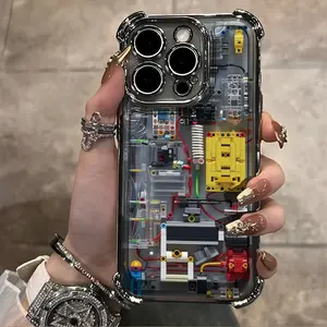 Stylish Phone Cover Featuring a Design Pattern for Apple, Compatible with for iphone 16 Pro Max, 16 Pro, 16 Plus, 15 Pro Max, 15 Pro, 14 Pro Max, 14 Plus, 13 Plus, 13 Pro Max, 12 Plus, 12 Pro Max, 11, And 11 Pro Max. It Is a Shockproof, Semi-Transparent B