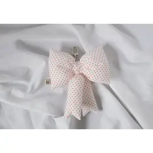 happi & co. classic red polka dot puffy ribbon keychain