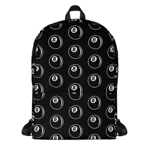 8 Ball Billiards Backpack – Pool Hall Cue Sports Bag, Retro Gift for Alternative Rockabilly Streetwear Fans